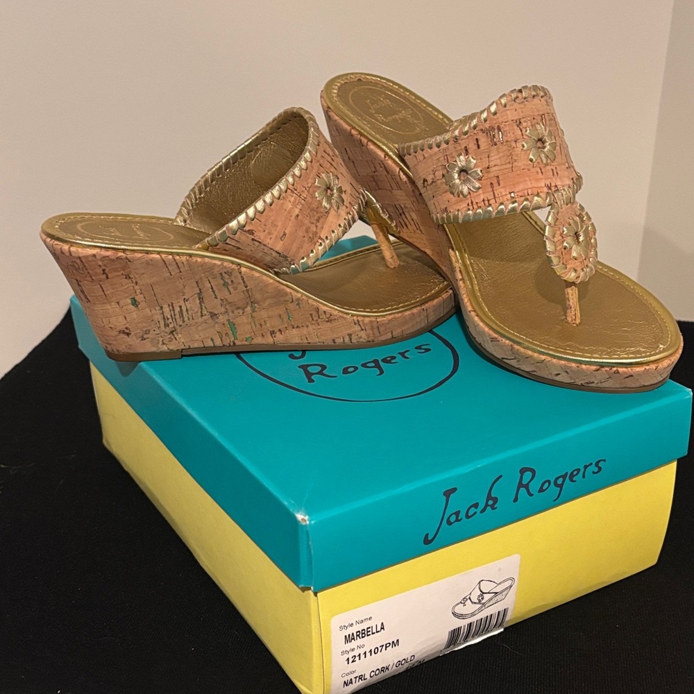 Jack Rogers Marbella Sandals - Cork and Gold